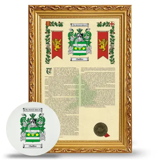 Challice Framed Armorial History and Mouse Pad - Gold