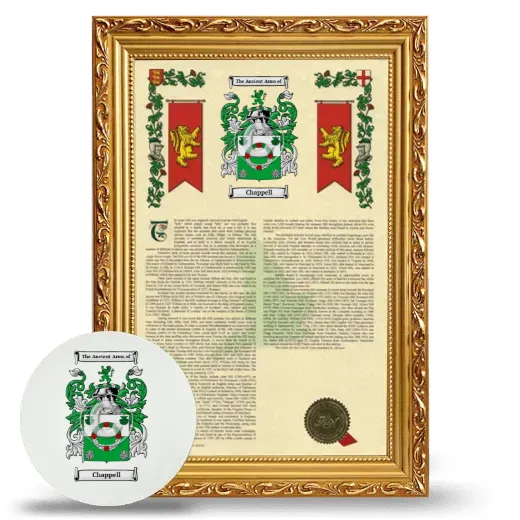 Chappell Framed Armorial History and Mouse Pad - Gold