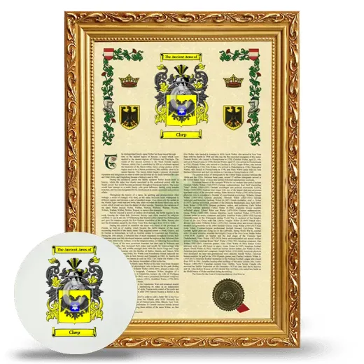 Chep Framed Armorial History and Mouse Pad - Gold