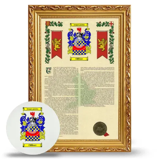 Cliffeart Framed Armorial History and Mouse Pad - Gold