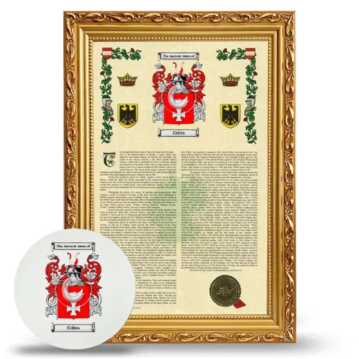 Crites Framed Armorial History and Mouse Pad - Gold