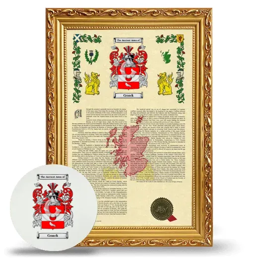 Croack Framed Armorial History and Mouse Pad - Gold