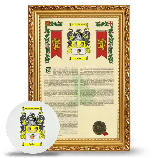 Cullert Framed Armorial History and Mouse Pad - Gold