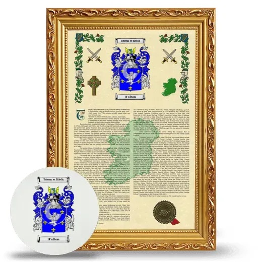 D'alton Framed Armorial History and Mouse Pad - Gold