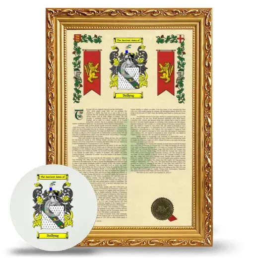 Dallyng Framed Armorial History and Mouse Pad - Gold