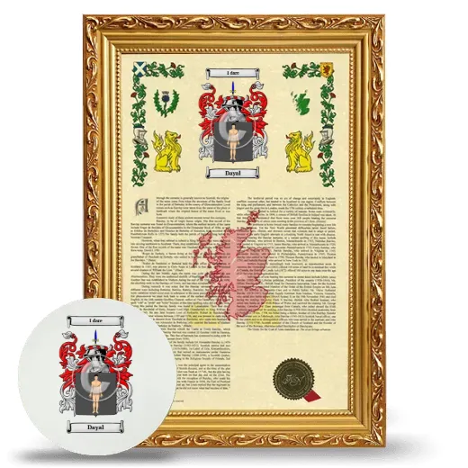 Dayal Framed Armorial History and Mouse Pad - Gold