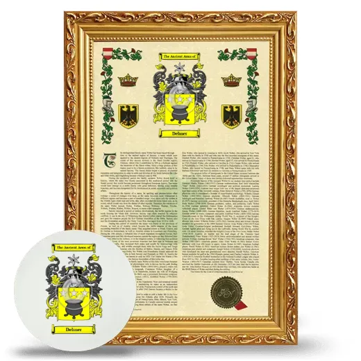Dehner Framed Armorial History and Mouse Pad - Gold