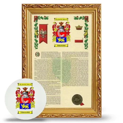 Dobrowolski Framed Armorial History and Mouse Pad - Gold