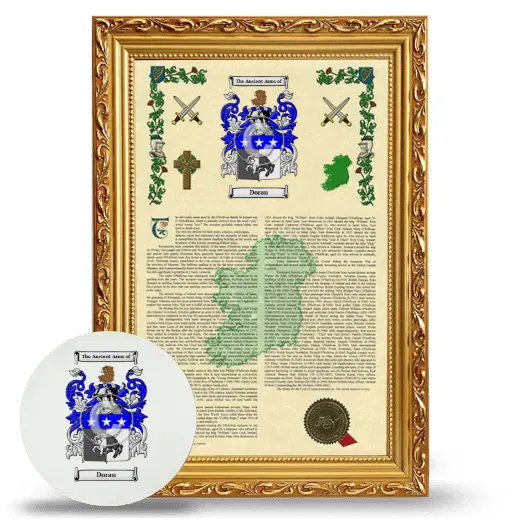 Doran Framed Armorial History and Mouse Pad - Gold