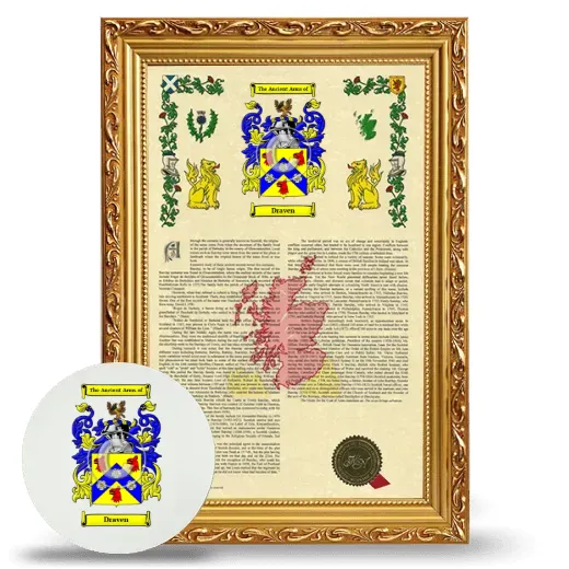 Draven Framed Armorial History and Mouse Pad - Gold