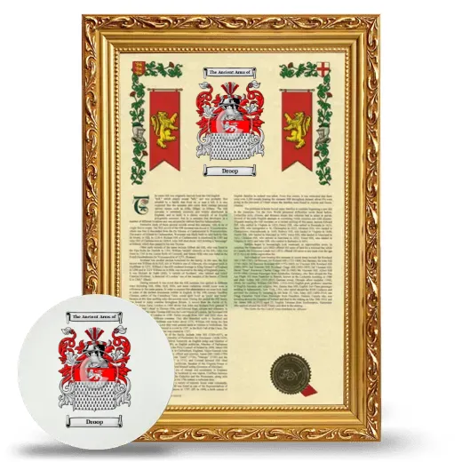 Droop Framed Armorial History and Mouse Pad - Gold