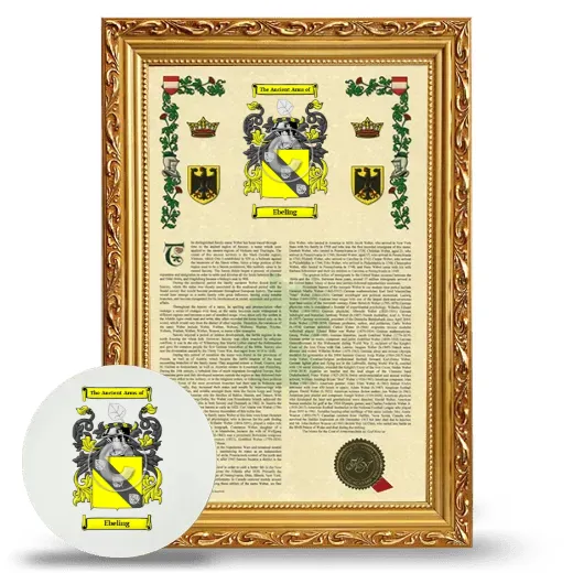 Ebeling Framed Armorial History and Mouse Pad - Gold