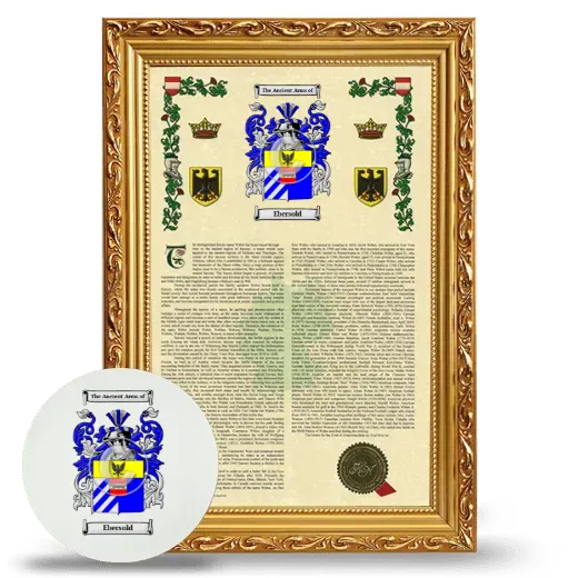 Ebersold Framed Armorial History and Mouse Pad - Gold