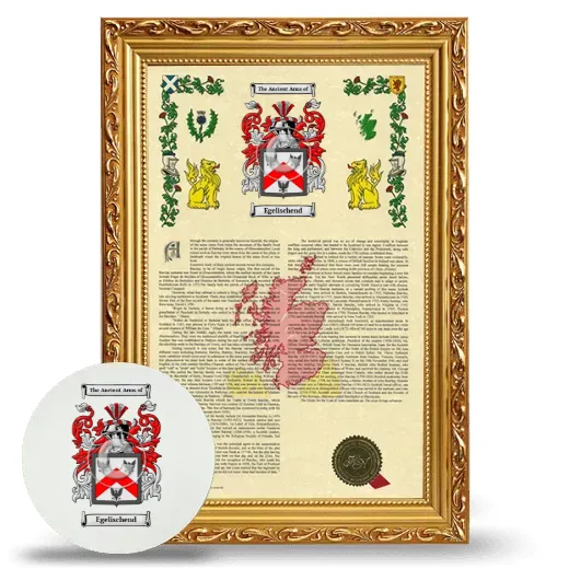 Egelischend Framed Armorial History and Mouse Pad - Gold