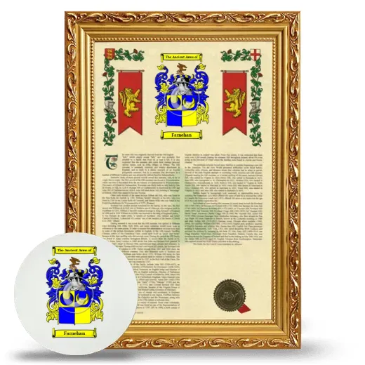 Farnehan Framed Armorial History and Mouse Pad - Gold