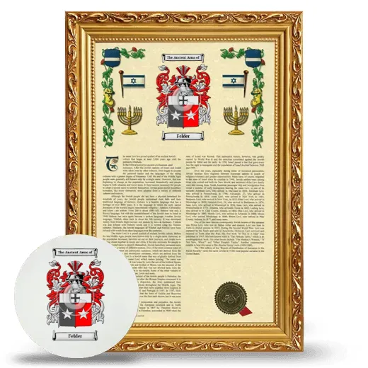 Felder Framed Armorial History and Mouse Pad - Gold