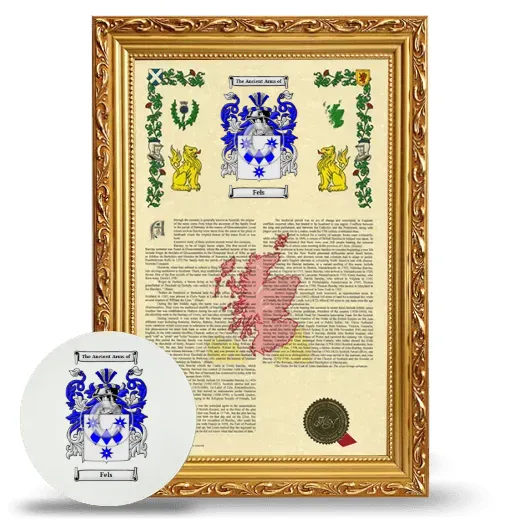 Fels Framed Armorial History and Mouse Pad - Gold