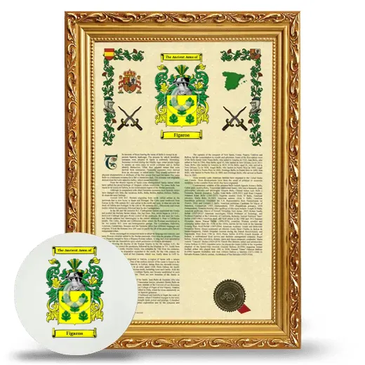 Figaroa Framed Armorial History and Mouse Pad - Gold