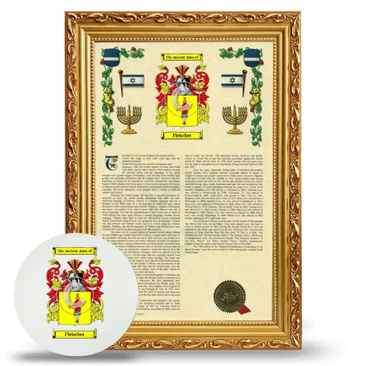 Fleischer Framed Armorial History and Mouse Pad - Gold