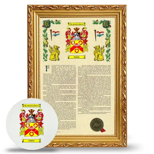 Foorst Framed Armorial History and Mouse Pad - Gold