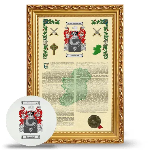 Forrestall Framed Armorial History and Mouse Pad - Gold