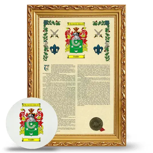 Fradet Framed Armorial History and Mouse Pad - Gold