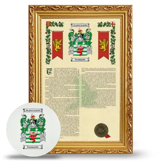 Freemantle Framed Armorial History and Mouse Pad - Gold