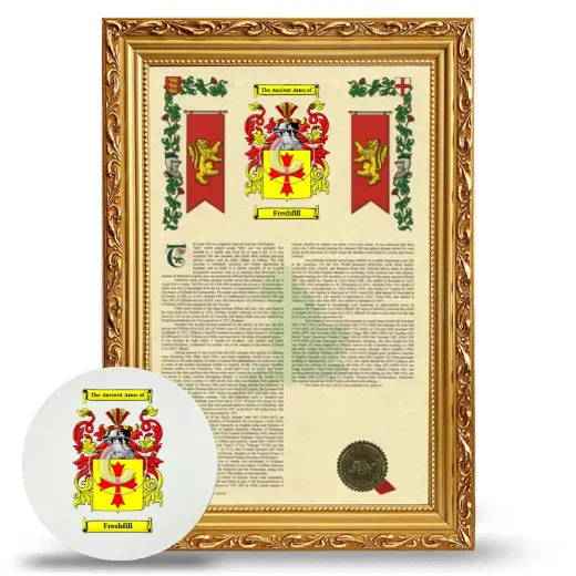 Freshfill Framed Armorial History and Mouse Pad - Gold