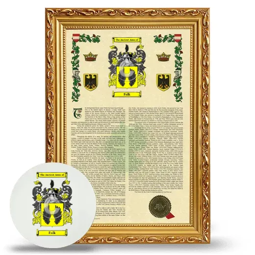 Fulk Framed Armorial History and Mouse Pad - Gold