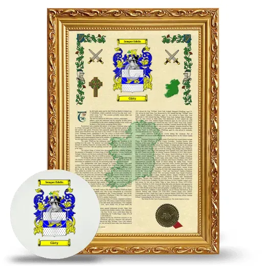 Girty Framed Armorial History and Mouse Pad - Gold