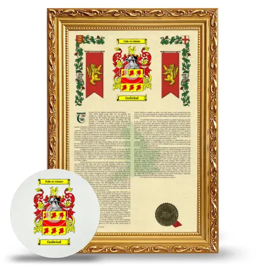 Godwind Framed Armorial History and Mouse Pad - Gold