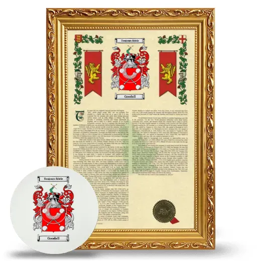Goodall Framed Armorial History and Mouse Pad - Gold