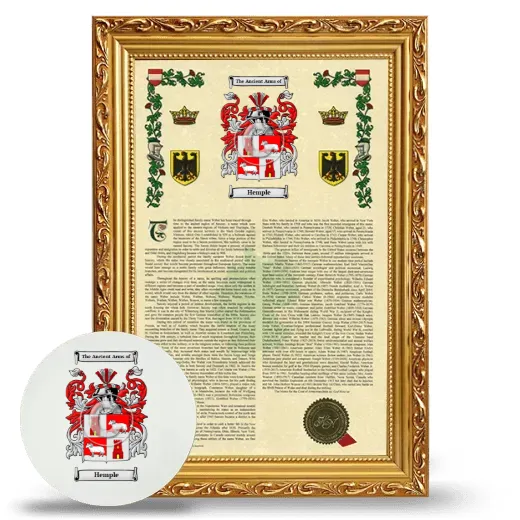 Hemple Framed Armorial History and Mouse Pad - Gold