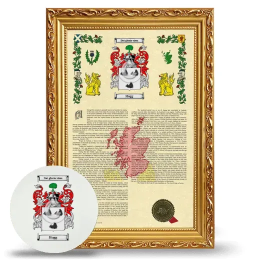 Hogg Framed Armorial History and Mouse Pad - Gold