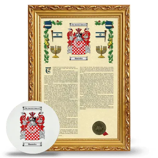 Horovitz Framed Armorial History and Mouse Pad - Gold