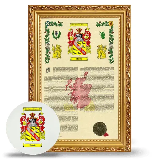 Howie Framed Armorial History and Mouse Pad - Gold
