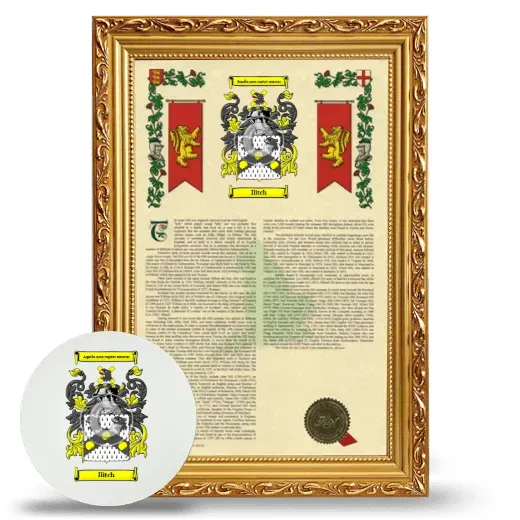 Ilitch Framed Armorial History and Mouse Pad - Gold