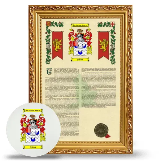 Jefcok Framed Armorial History and Mouse Pad - Gold