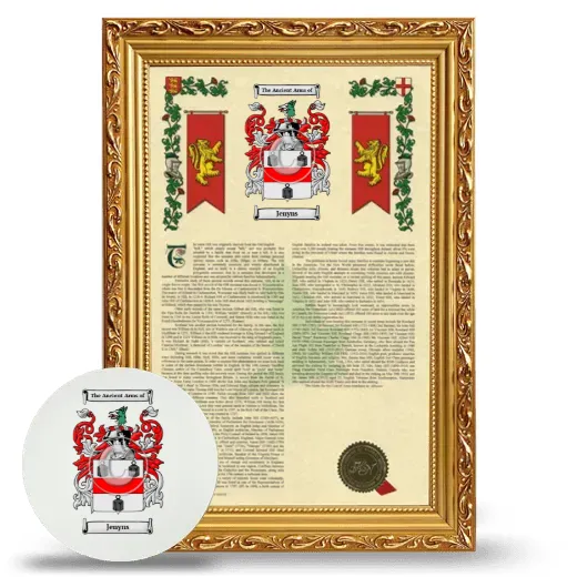Jenyns Framed Armorial History and Mouse Pad - Gold