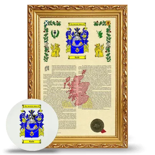 Karle Framed Armorial History and Mouse Pad - Gold