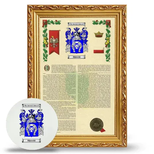 Kijowski Framed Armorial History and Mouse Pad - Gold