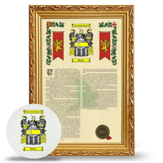 Kitson Framed Armorial History and Mouse Pad - Gold