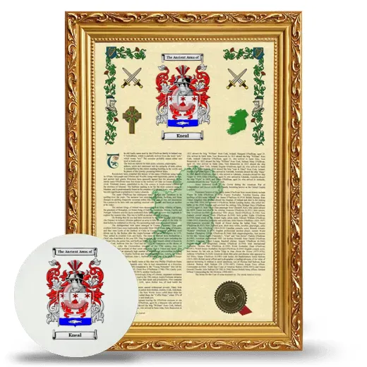 Kneal Framed Armorial History and Mouse Pad - Gold