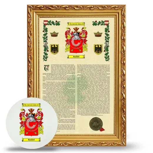 Knobel Framed Armorial History and Mouse Pad - Gold