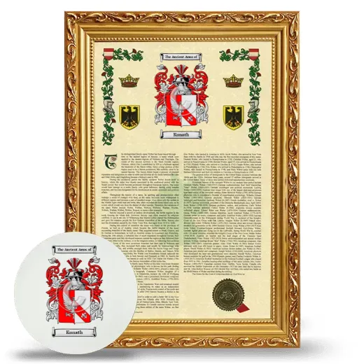Kunath Framed Armorial History and Mouse Pad - Gold