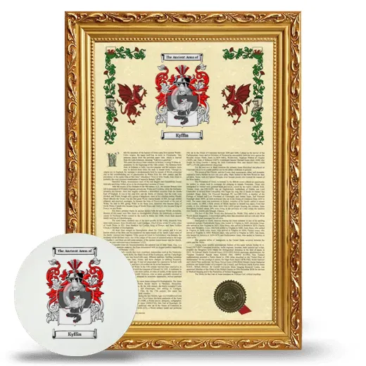 Kyffin Framed Armorial History and Mouse Pad - Gold