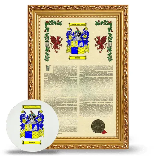 Lacon Framed Armorial History and Mouse Pad - Gold