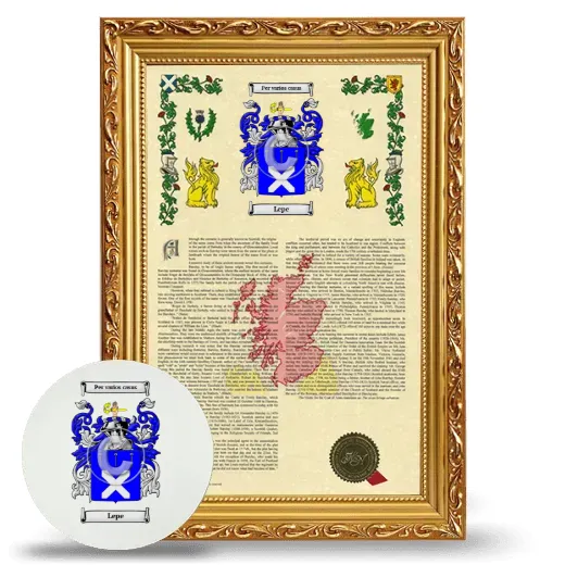 Lepe Framed Armorial History and Mouse Pad - Gold