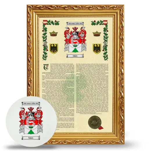 Lines Framed Armorial History and Mouse Pad - Gold