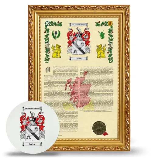 Lockie Framed Armorial History and Mouse Pad - Gold